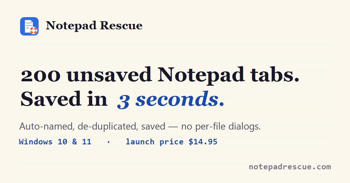 Notepad Rescue — 官网预览图